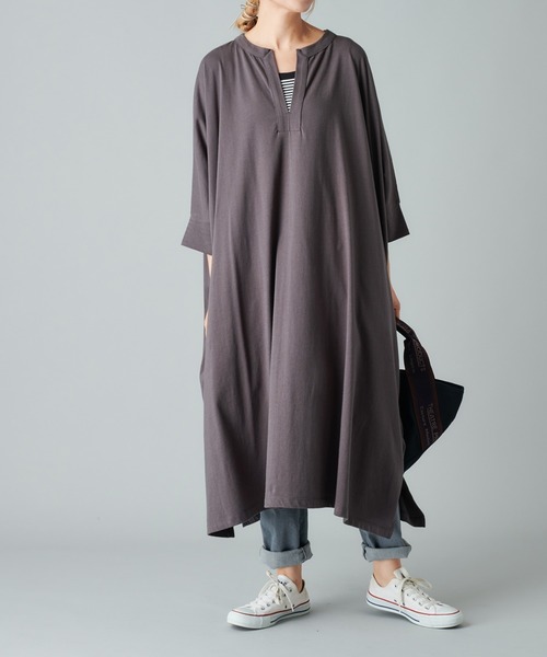 PUAL CE CIN(ピュアルセシン)の「ビッグチュニック(Tシャツ/カットソー・レディース・チャコールグレー/モカ/ライトベージュ・FREE)」の11枚目の写真