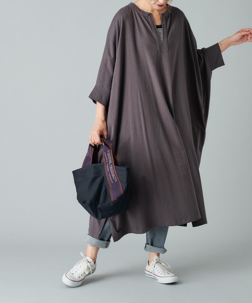 PUAL CE CIN(ピュアルセシン)の「ビッグチュニック(Tシャツ/カットソー・レディース・チャコールグレー/モカ/ライトベージュ・FREE)」の13枚目の写真