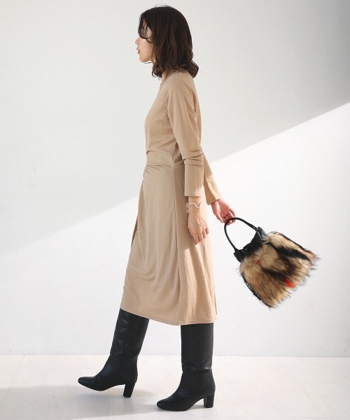 Bou Jeloud（ブージュルード）の「ウエストねじりデザインワンピース（ワンピース・レディース・カーキ/ベージュ/パープル/ブラック・FREE）」の9枚目の写真