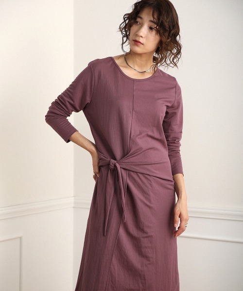 Bou Jeloud（ブージュルード）の「ウエストねじりデザインワンピース（ワンピース・レディース・カーキ/ベージュ/パープル/ブラック・FREE）」の22枚目の写真