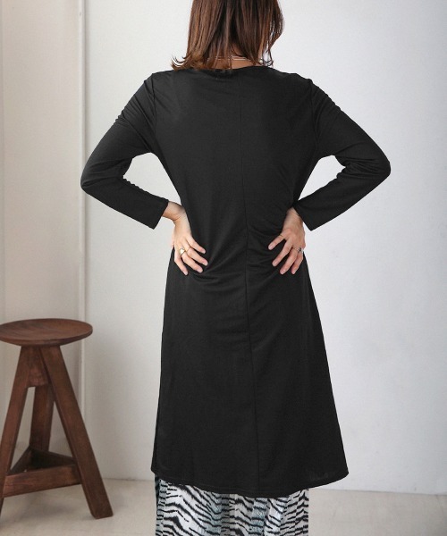 Bou Jeloud（ブージュルード）の「ウエストねじりデザインワンピース（ワンピース・レディース・カーキ/ベージュ/パープル/ブラック・FREE）」の21枚目の写真