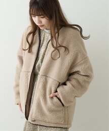 RAY CASSIN（レイカズン）の「ボア×キルトパイピングリバーシブルブルゾン（ブルゾン・レディース）」