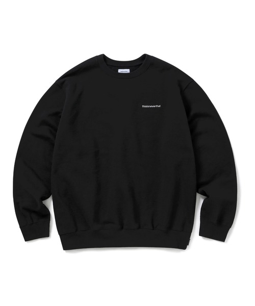 thisisneverthat 黒 クルーネックスウェット thisisneverthat（ディスイズネバーザット）の「DSN-LOGO