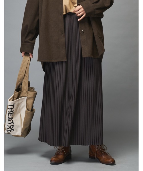 PUAL CE CIN（ピュアルセシン）の「プリーツロングスカート（スカート・レディース・ベージュ/グレー/スミクロ・FREE）」の18枚目の写真