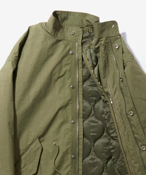 MONO-MART(モノマート)の「【コート/ライナーセット】ビッグシルエット コットンナイロン M-65 モッズコート&キルティングライナーセット/2枚セット/3WAY(モッズコート・メンズ・ブラック/オリーブ/ダークネイビー/ベージュ/アイボリー/グレー・M/L/S)」の11枚目の写真