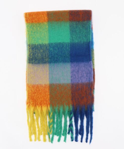 STYLEBLOCK（スタイルブロック）の「チェック柄大判マフラー（マフラー・レディース・ブラック/レッド/ピンク/グリーン・FREE）」の5枚目の写真