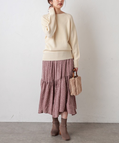 natural couture(ナチュラルクチュール)の「【WEB限定】春めきレディセットアップ(ワンピース・レディース・オフホワイト/モカ/ラベンダー・FREE)」の1枚目の写真