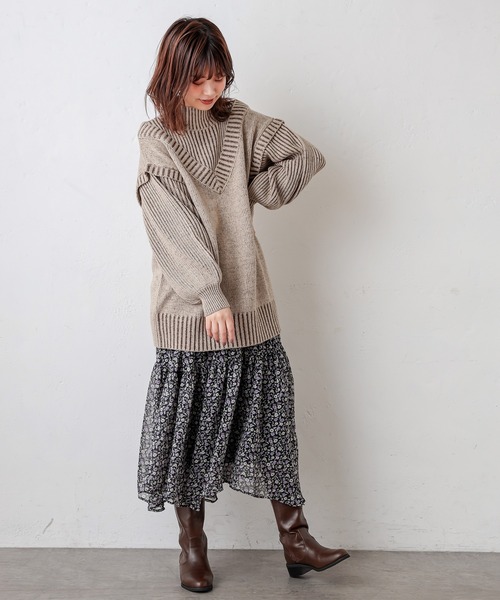 natural couture(ナチュラルクチュール)の「【WEB限定】春めきレディセットアップ(ワンピース・レディース・オフホワイト/モカ/ラベンダー・FREE)」の19枚目の写真