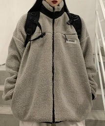 aimoha | ユニセックスボアジャケット ボアコートもこもこ  防寒 カジュアル 冬 ゆったり  アウトドア 暖かい(ブルゾン)