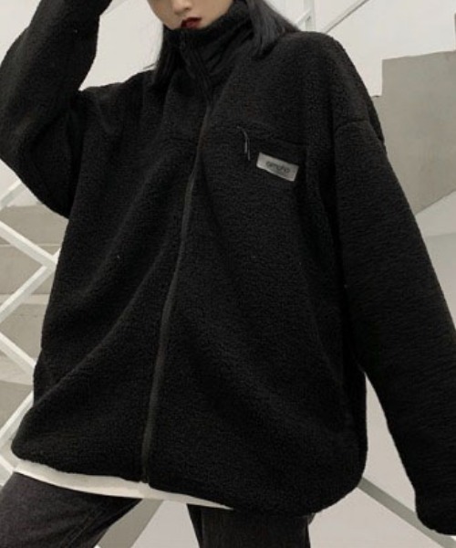 aimoha(アイモハ)の「ユニセックスボアジャケット (AW)(ブルゾン・レディース・ブラック/グレー/ベージュ/ホワイト/ブラウン/カーキ/ブルーグレー/ブラウン系その他/ピンク系その他/バイオレット/グリーン系その他/マルチ・MEDIUM/LARGE)」の16枚目の写真