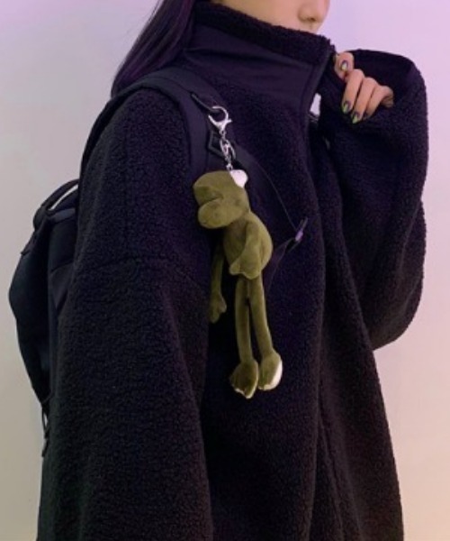 aimoha(アイモハ)の「ユニセックスボアジャケット (AW)(ブルゾン・レディース・ブラック/グレー/ベージュ/ホワイト/ブラウン/カーキ/ブルーグレー/ブラウン系その他/ピンク系その他/バイオレット/グリーン系その他/マルチ・MEDIUM/LARGE)」の14枚目の写真