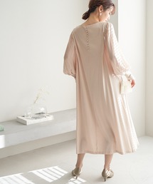 【一部店舗限定】【Mon E’toile/モンエトワール】スムースコンビジャージタックDRESS