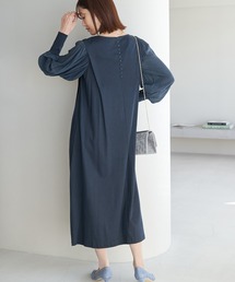 【一部店舗限定】【Mon E’toile/モンエトワール】スムースコンビジャージタックDRESS