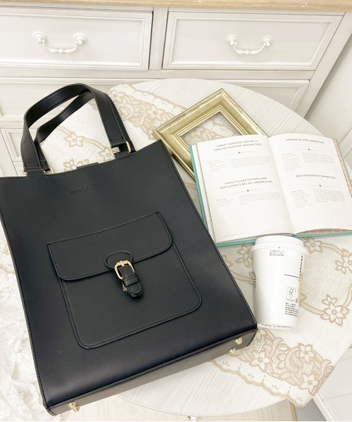 apres jour（アプレジュール）の「フェイクレザースクエアバッグ【ZOZOTOWN限定アイテム】【2AP】（トートバッグ・レディース・ブラック/ベージュ/アイボリー/ブラウン系その他・フリー）」の12枚目の写真