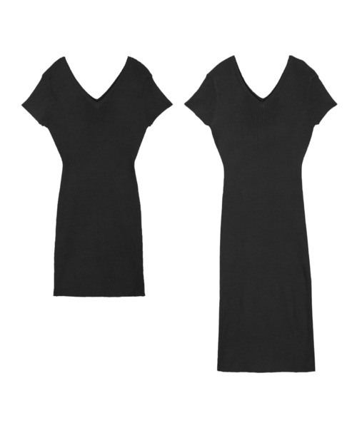 Julia Boutique（ジュリアブティック）の「丈が選べるベーシック半袖ニットタイトワンピース/21044（ワンピース・レディース・ベージュ系その他/ブラック系その他2/ベージュ系その他2/ブルー系その他2/ブルー系その他3/ブルー系その他4/パープル系その他2/ピンク系その他2/ブラック系その他/ブルー系その他/パープル系その他/ピンク系その他・14）」の20枚目の写真