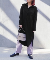 179/WG | スリットロングシャツワンピース(シャツワンピース)