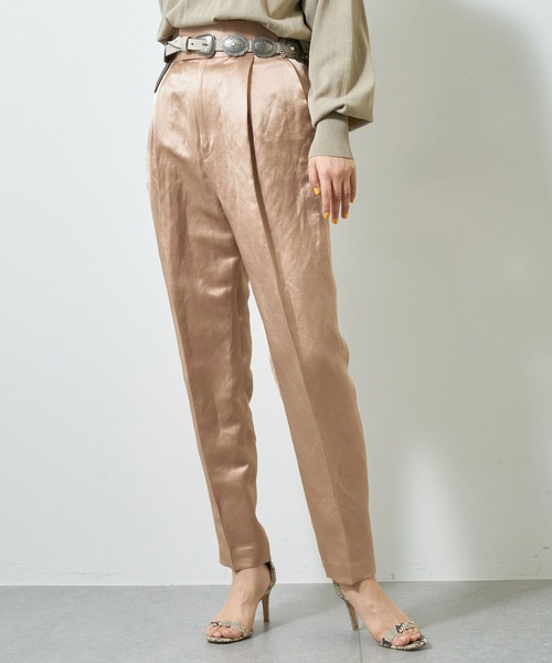 Whim Gazette（ウィムガゼット）の「サテンウエストマークタックパンツ（その他パンツ・レディース・ホワイト系その他/ベージュ・36/38）」の11枚目の写真