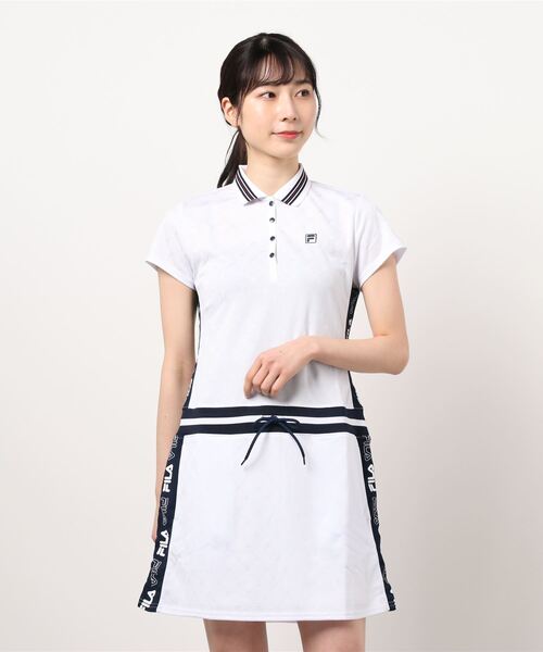 Fila ワンピース 半袖 Fila フィラ のファッション サイドロゴ Golf フィラゴルフ 半袖 セール サイドロゴ ワンピース ワンピース ワンポイント刺繍