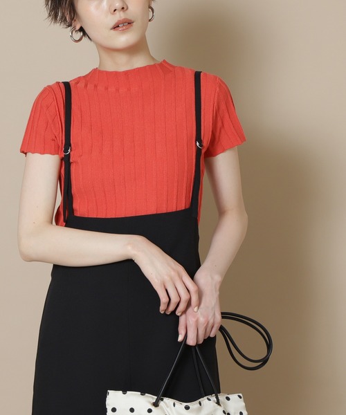 N.（N. Natural Beauty Basic）（エヌエヌナチュラルビューティーベーシック）の「【追加生産】ボトルネックリブニット（ニット/セーター・レディース・グレー/ホワイト/ブルー/オレンジ・MEDIUM）」の4枚目の写真