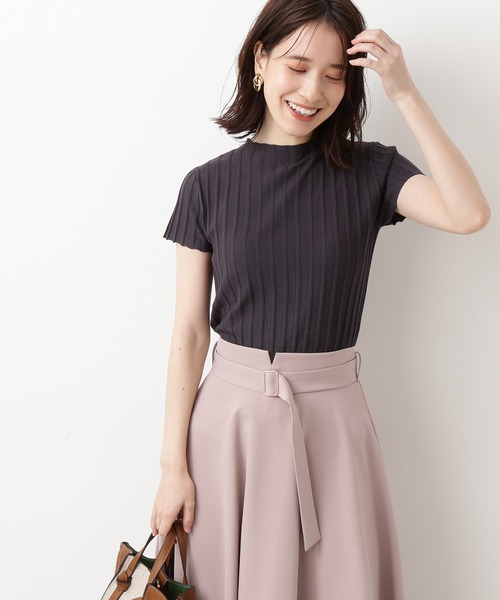 N.（N. Natural Beauty Basic）（エヌエヌナチュラルビューティーベーシック）の「【追加生産】ボトルネックリブニット（ニット/セーター・レディース・グレー/ホワイト/ブルー/オレンジ・MEDIUM）」の6枚目の写真