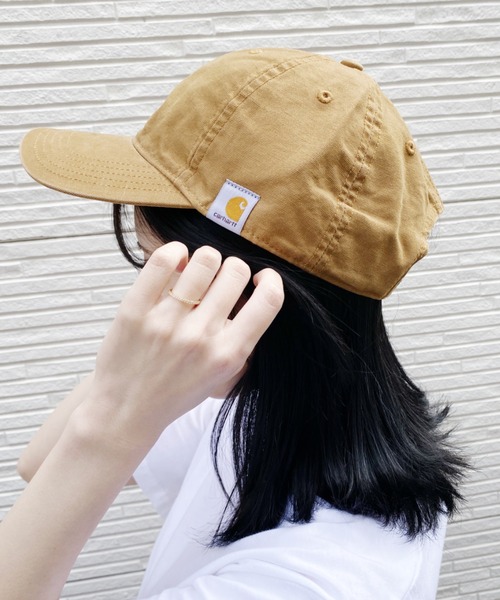 Carhartt(カーハート)の「【Carhartt カーハート】ウォッシュドツイルキャップ Cotton Canvas Cap(キャップ・レディース・ブラック/ネイビー/ブラウン/グレー・FREE)」の3枚目の写真