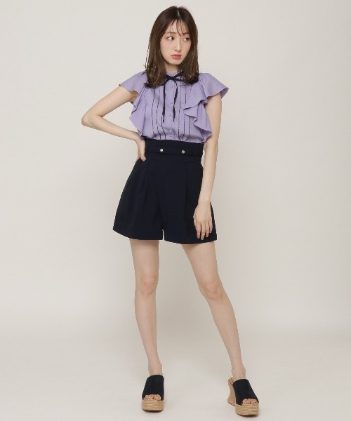 REDYAZEL（レディアゼル）の「アシメタックデザインショートパンツ（その他パンツ・レディース・ベージュ/ネイビー/グリーン・SMALL/MEDIUM）」の18枚目の写真