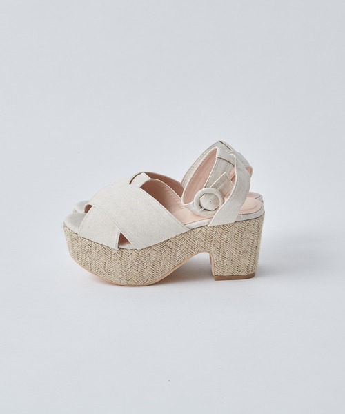 one after another NICE CLAUP（ワンアフターアナザーナイスクラップ）の「ジュートクロスサンダル（サンダル・レディース・アイボリー/ブルーグレー・S/M/L/LL）」の15枚目の写真