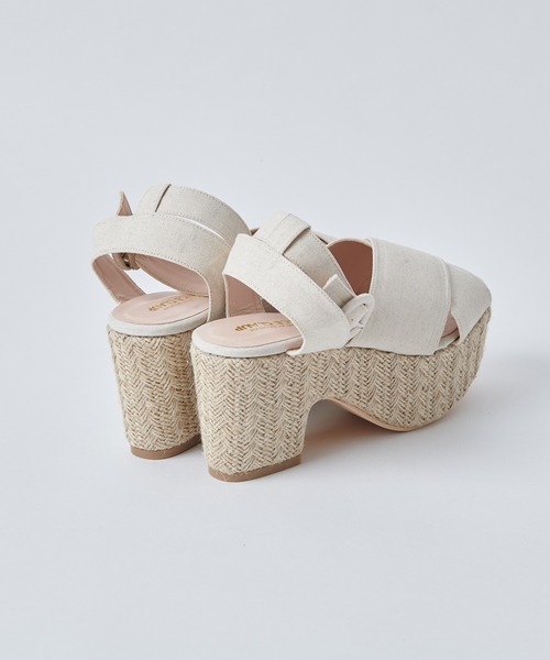 one after another NICE CLAUP（ワンアフターアナザーナイスクラップ）の「ジュートクロスサンダル（サンダル・レディース・アイボリー/ブルーグレー・S/M/L/LL）」の5枚目の写真