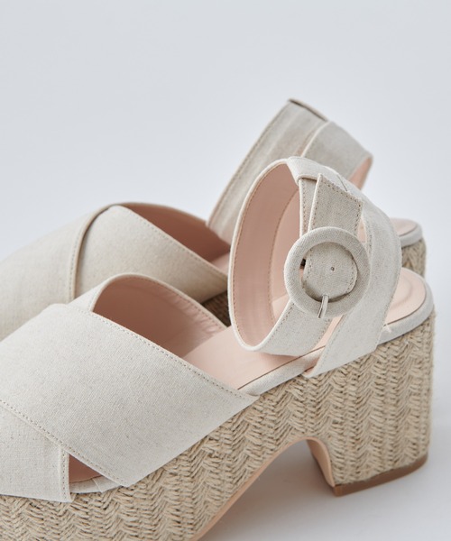one after another NICE CLAUP（ワンアフターアナザーナイスクラップ）の「ジュートクロスサンダル（サンダル・レディース・アイボリー/ブルーグレー・S/M/L/LL）」の12枚目の写真