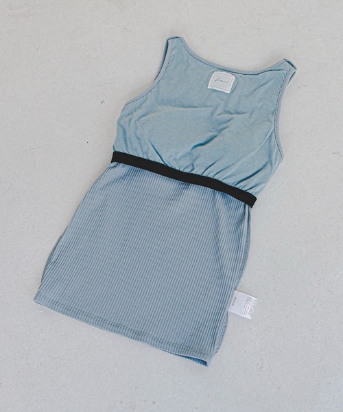 feepur（フェピュール）の「パッド付きアメリカンスリーブリブタンクトップ（タンクトップ・レディース・サックスブルー/ベージュ/ブラック/オフホワイト・MEDIUM）」の15枚目の写真