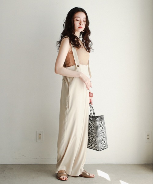 feepur（フェピュール）の「パッド付きアメリカンスリーブリブタンクトップ（タンクトップ・レディース・サックスブルー/ベージュ/ブラック/オフホワイト・MEDIUM）」の5枚目の写真