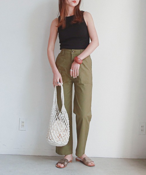 feepur（フェピュール）の「パッド付きアメリカンスリーブリブタンクトップ（タンクトップ・レディース・サックスブルー/ベージュ/ブラック/オフホワイト・MEDIUM）」の10枚目の写真