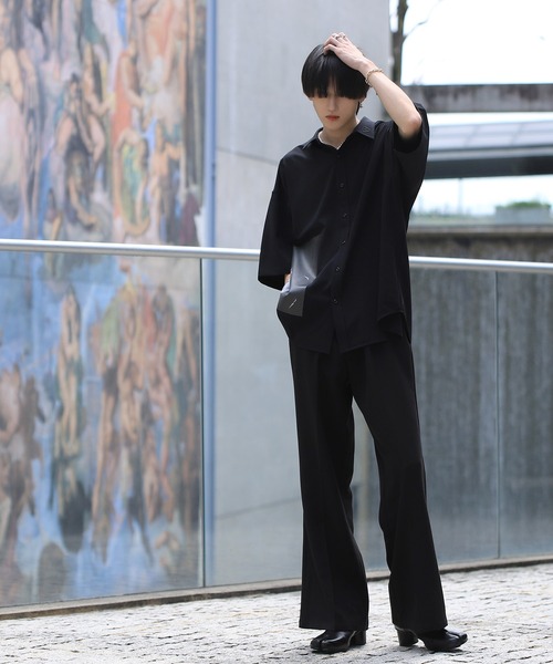 G.O.C（ジーオーシー）の「TRワイドフレアスラックス（スラックス・メンズ・ブラック/グレー/ブラウン/オフホワイト・SMALL/MEDIUM/LARGE）」の7枚目の写真