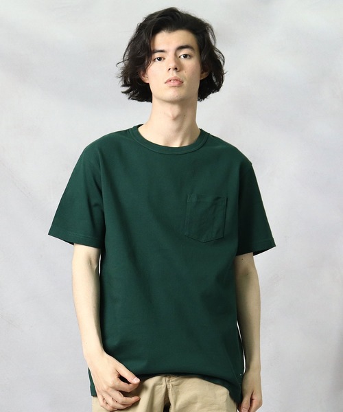 Healthknit(ヘルスニット)の「【 Healthknit / ヘルスニット 】マックスウェイト クルーネック半袖ポケットTシャツ SIP 7802(Tシャツ/カットソー・メンズ・グリーン/ライトグレー/オフホワイト/ブラック/グレー・M/L/S)」の2枚目の写真