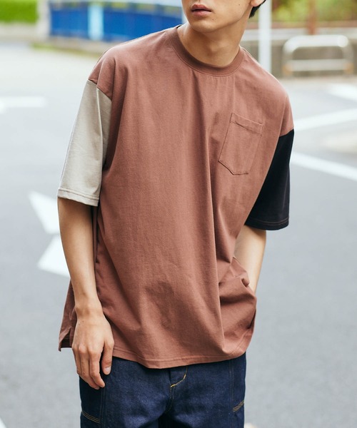 KGFR(カガフリ)の「直営店・WEB限定 KGFR(カガフリ)胸ポケット無地カットソー/Tシャツ/TEE/ポケット(Tシャツ/カットソー・メンズ・ホワイト/ライトブルー/ブラック/ブラウン/ライトグリーン/マルチ・M/L)」の4枚目の写真