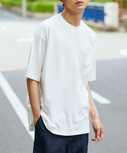KGFR(カガフリ)の「直営店・WEB限定 KGFR(カガフリ)胸ポケット無地カットソー/Tシャツ/TEE/ポケット(Tシャツ/カットソー・メンズ・ホワイト/ライトブルー/ブラック/ブラウン/ライトグリーン/マルチ・M/L)」の2枚目の写真