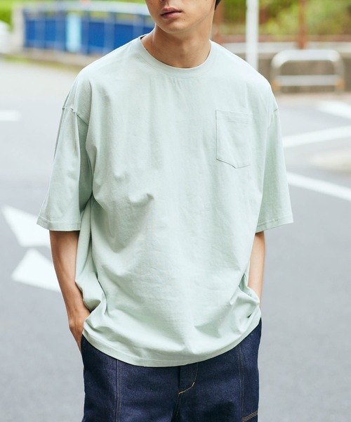 KGFR(カガフリ)の「直営店・WEB限定 KGFR(カガフリ)胸ポケット無地カットソー/Tシャツ/TEE/ポケット(Tシャツ/カットソー・メンズ・ホワイト/ライトブルー/ブラック/ブラウン/ライトグリーン/マルチ・M/L)」の5枚目の写真