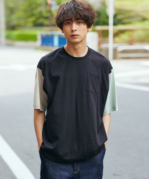 KGFR(カガフリ)の「直営店・WEB限定 KGFR(カガフリ)胸ポケット無地カットソー/Tシャツ/TEE/ポケット(Tシャツ/カットソー・メンズ・ホワイト/ライトブルー/ブラック/ブラウン/ライトグリーン/マルチ・M/L)」の7枚目の写真