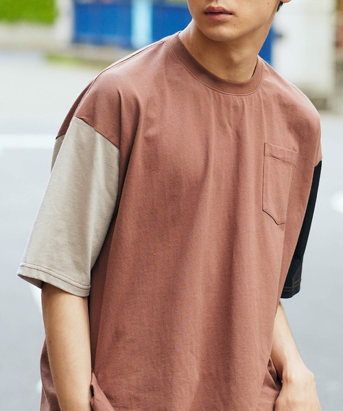 KGFR(カガフリ)の「直営店・WEB限定 KGFR(カガフリ)胸ポケット無地カットソー/Tシャツ/TEE/ポケット(Tシャツ/カットソー・メンズ・ホワイト/ライトブルー/ブラック/ブラウン/ライトグリーン/マルチ・M/L)」の16枚目の写真