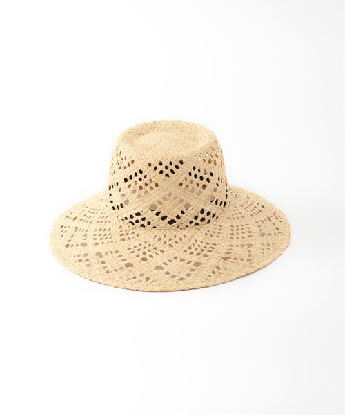 Simplicite（サンプリシテ）の「透かし柄編みハット（ハット・レディース・ブラック/ベージュ・FREE）」の2枚目の写真