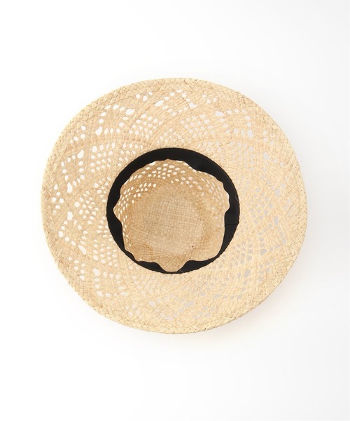 Simplicite（サンプリシテ）の「透かし柄編みハット（ハット・レディース・ブラック/ベージュ・FREE）」の4枚目の写真
