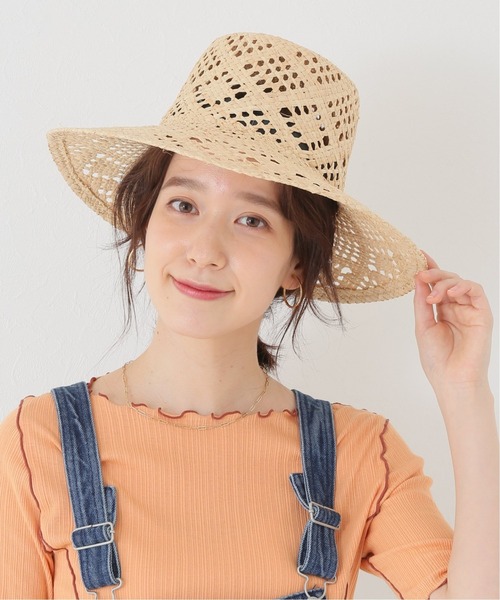 Simplicite（サンプリシテ）の「透かし柄編みハット（ハット・レディース・ブラック/ベージュ・FREE）」の8枚目の写真