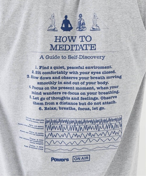 POWERS（パワーズ）の「【POWERS / パワーズ】 MEDITATION TEE Coll ON AIR（Tシャツ/カットソー・メンズ・ブラック/チャコールグレー・MEDIUM/LARGE）」の15枚目の写真