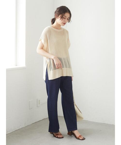 Green Parks(グリーンパークス)の「ストレートデニムパンツ*(その他パンツ・レディース・インディゴブルー/ライトインディゴブルー・FREE)」の12枚目の写真