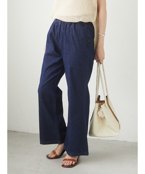 Green Parks(グリーンパークス)の「ストレートデニムパンツ*(その他パンツ・レディース・インディゴブルー/ライトインディゴブルー・FREE)」の2枚目の写真