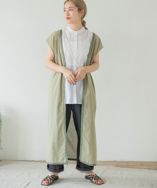 ITEMS URBANRESEARCH（アイテムズ アーバンリサーチ）の「パイピングガウン（その他アウター・レディース・スミクロ/ライトカーキ/ベージュ・FREE）」の15枚目の写真