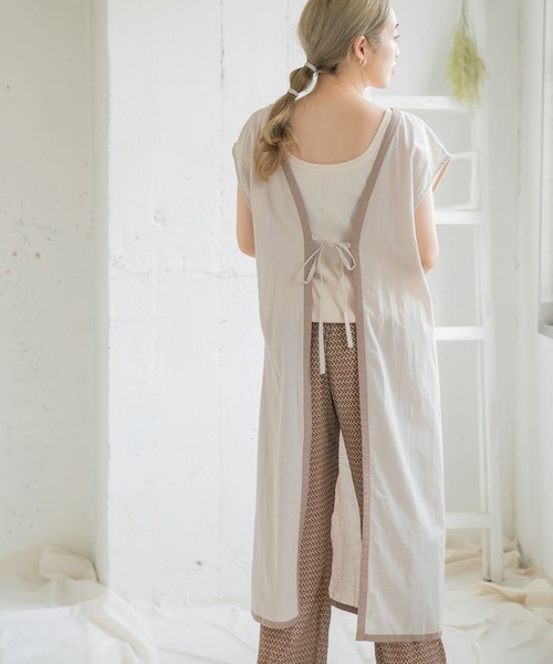 ITEMS URBANRESEARCH（アイテムズ アーバンリサーチ）の「パイピングガウン（その他アウター・レディース・スミクロ/ライトカーキ/ベージュ・FREE）」の12枚目の写真