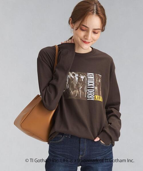 GOOD ROCK SPEED（グッドロックスピード）の「【別注】＜GOOD ROCK SPEED＞ LIFE ロングスリーブ フォト Tシャツ カットソー（Tシャツ/カットソー・レディース・ブラック/ダークブラウン/オフホワイト/その他1・FREE）」の3枚目の写真