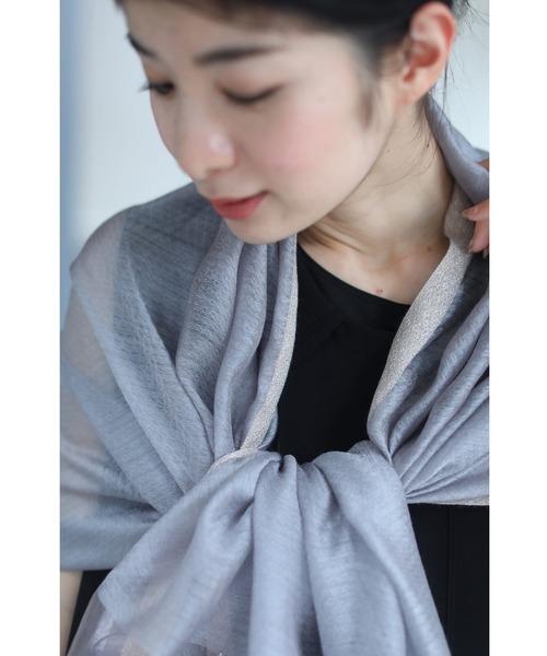 cawaii(カワイイ)の「淡く優美な花刺繍の柔らかストール(ストール/ショール・レディース・パープル・FREE)」の14枚目の写真