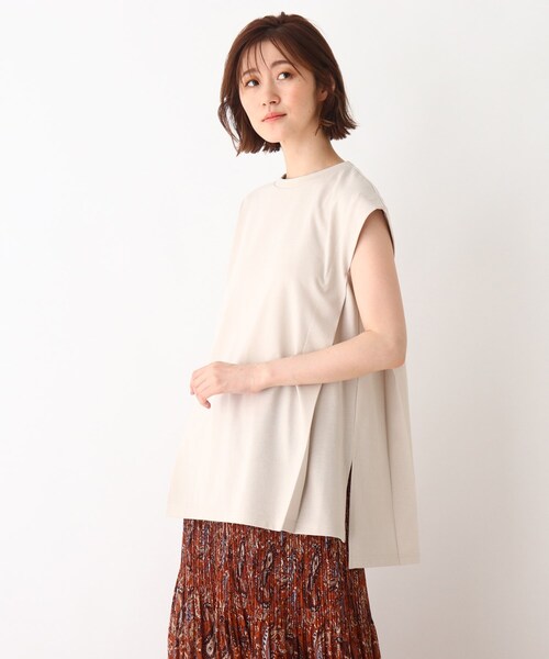 DRESKIP（ドレスキップ）の「◆ショルダータックTシャツ（Tシャツ/カットソー・レディース・カーキ/グレー系その他/ベージュ系その他6/ナチュラル・03/02）」の3枚目の写真